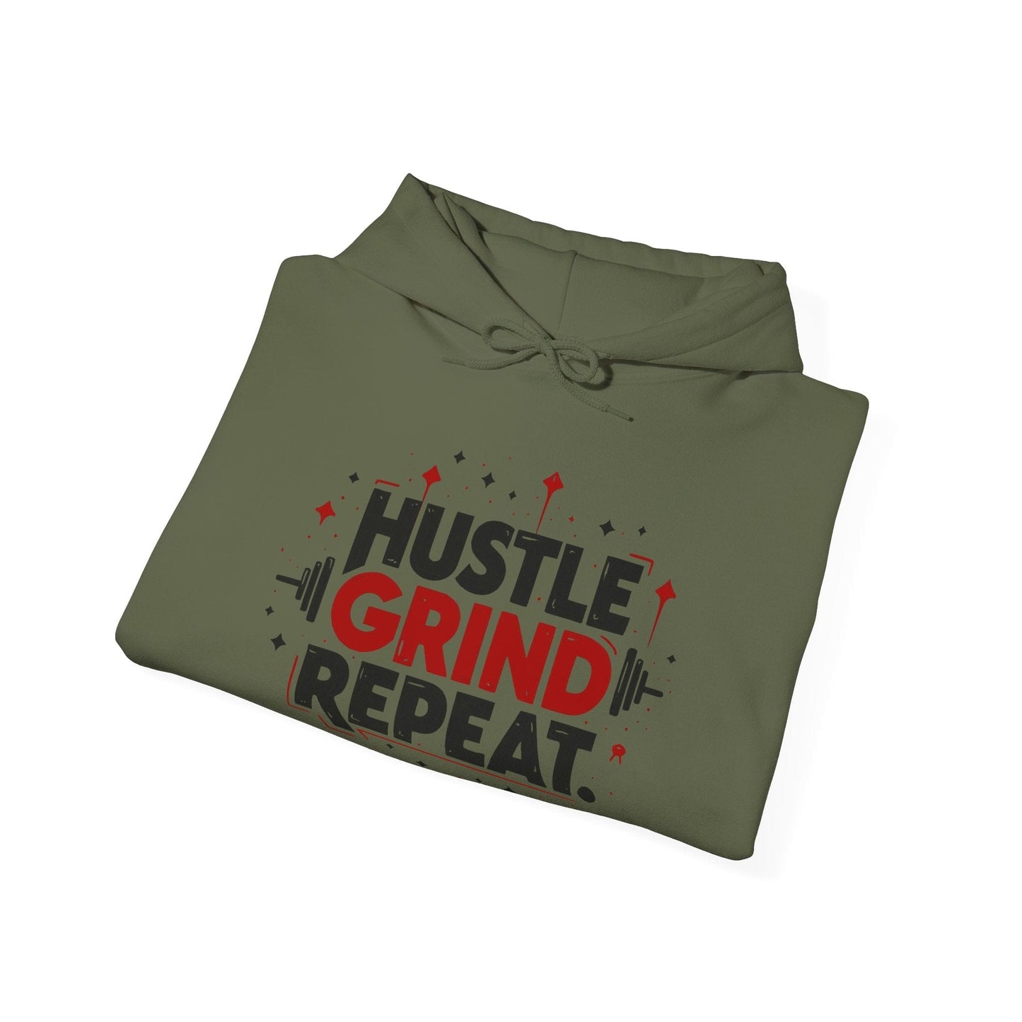 Hustle Grind Repeat Hoodie - Motivational Unisex Sweatshirt for Fitness Enthusiasts