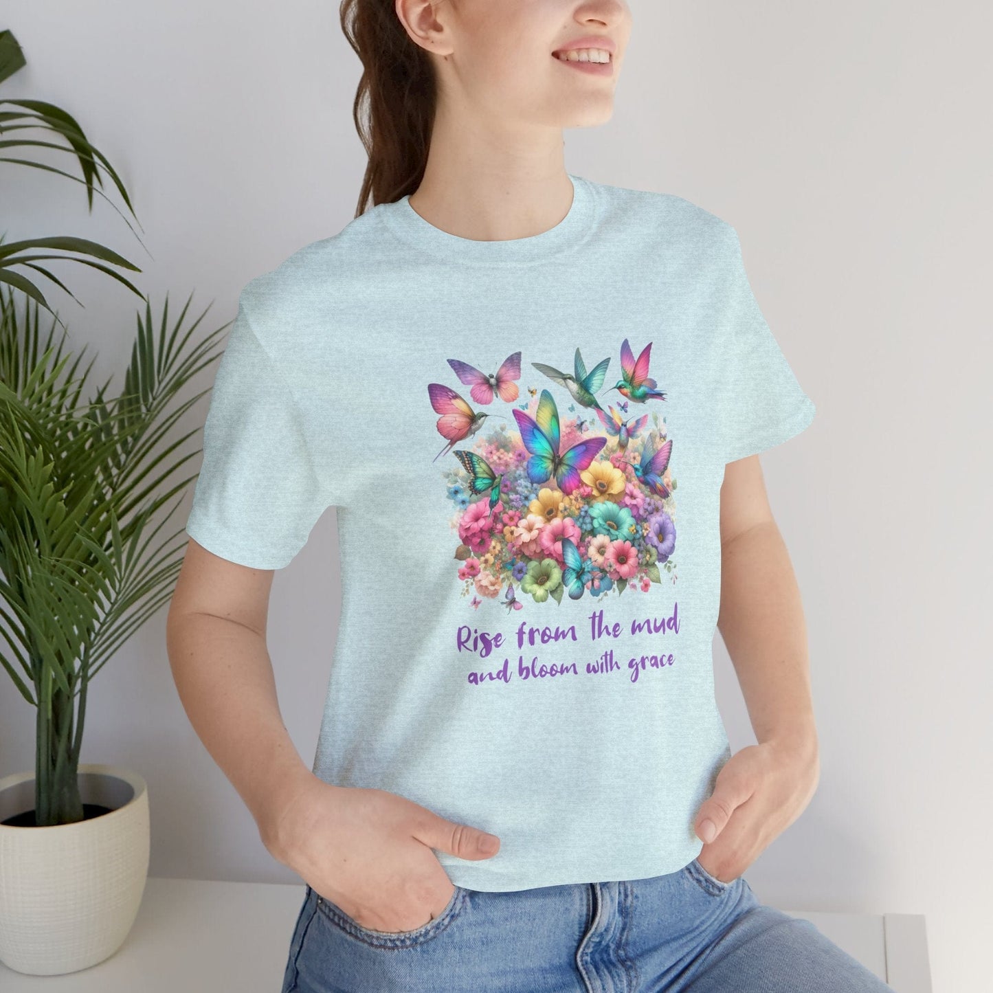 Rise from the Mud Butterfly Tee - Inspirational Unisex Jersey T-Shirt