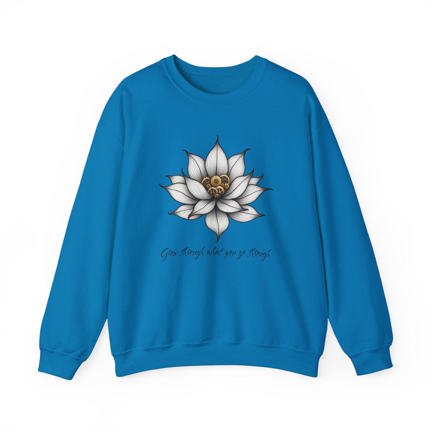Inspirational Lotus Sweatshirt - "Grow Through What You Go Through"