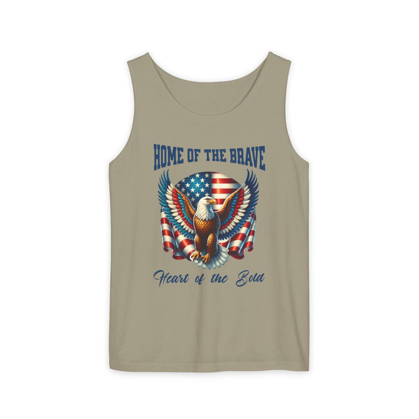 Home of the Brave Unisex Tank Top - Patriotic Eagle Design