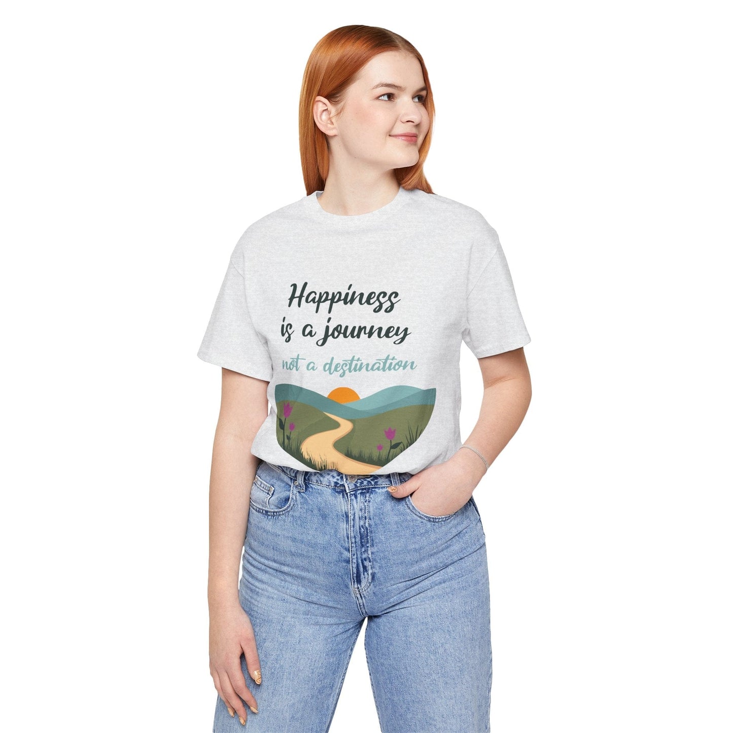 Happiness Journey Unisex Tee - Inspirational Short Sleeve Shirt