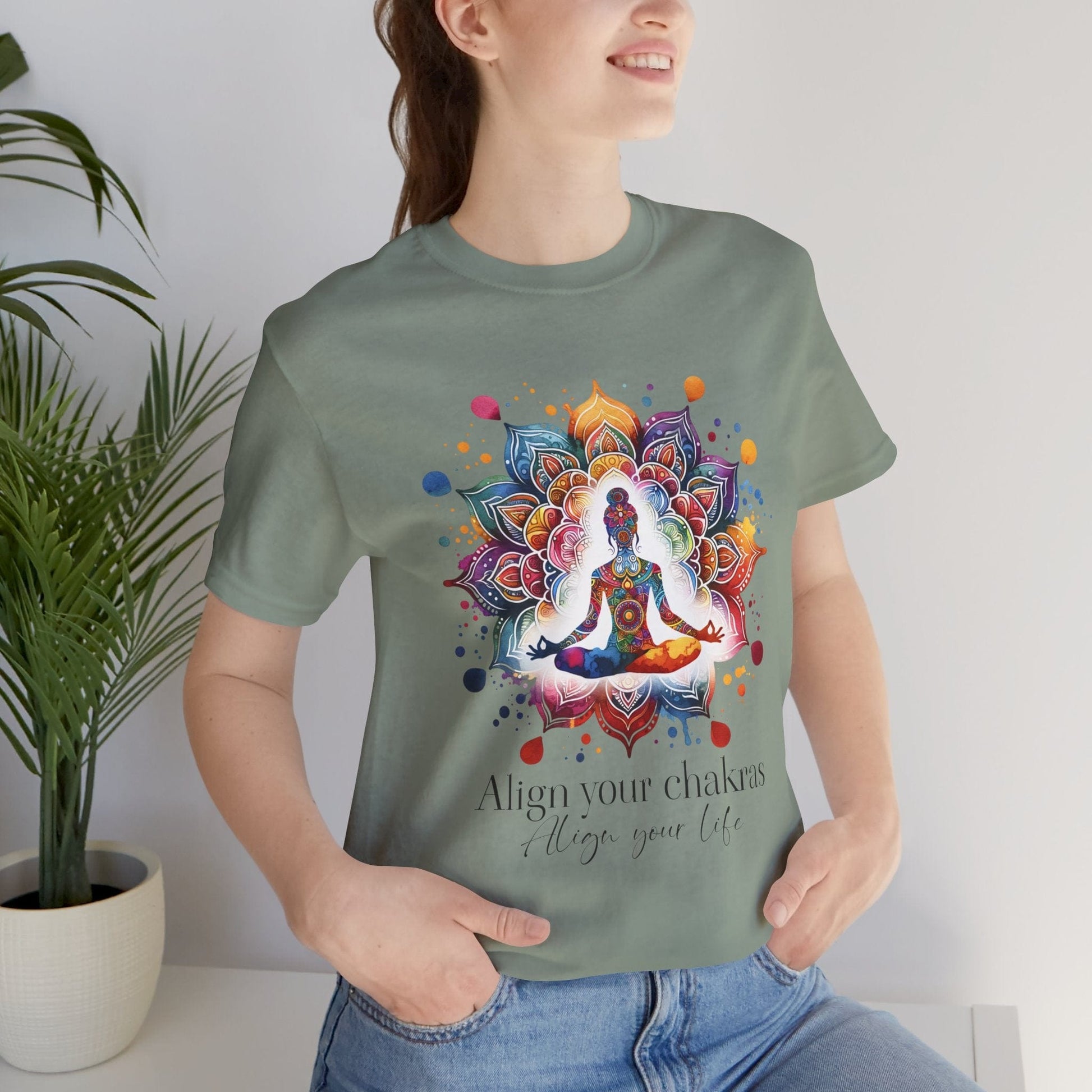 Align Your Chakras Unisex Tee | Colorful Meditation Shirt