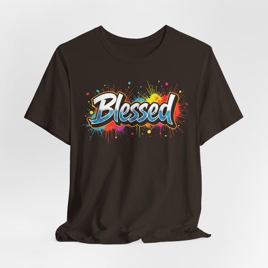 Blessed - Jersey Short Sleeve T-Shirt - Colorful Positive Vibes T-Shirt