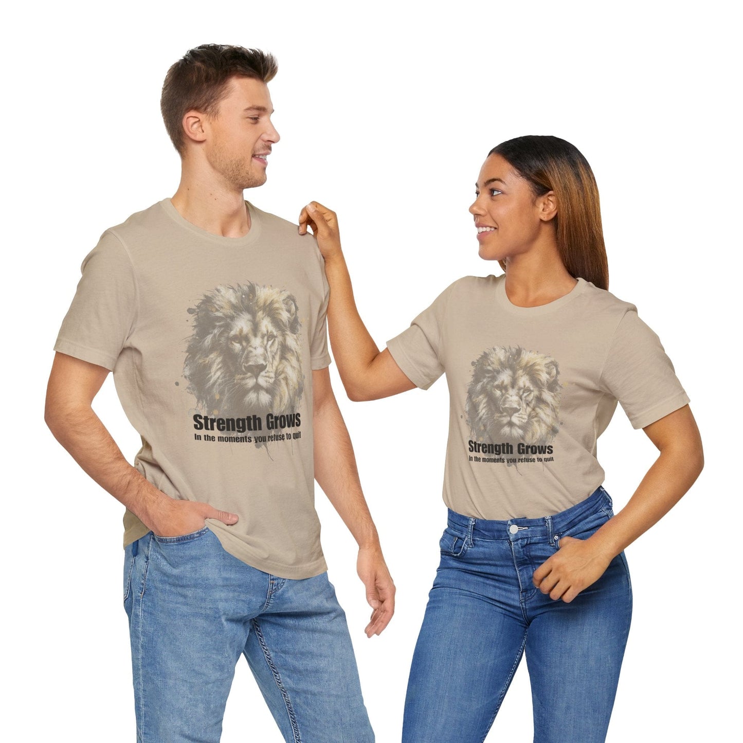 Strength Grows Inspirational Lion Tee for Motivational Moments