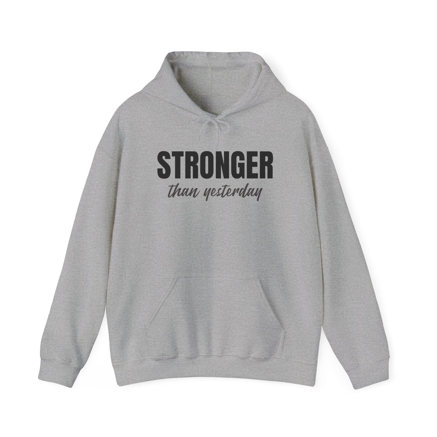 Stronger Than Yesterday Heavy Blend Hooded Sweatshirt | Motivational