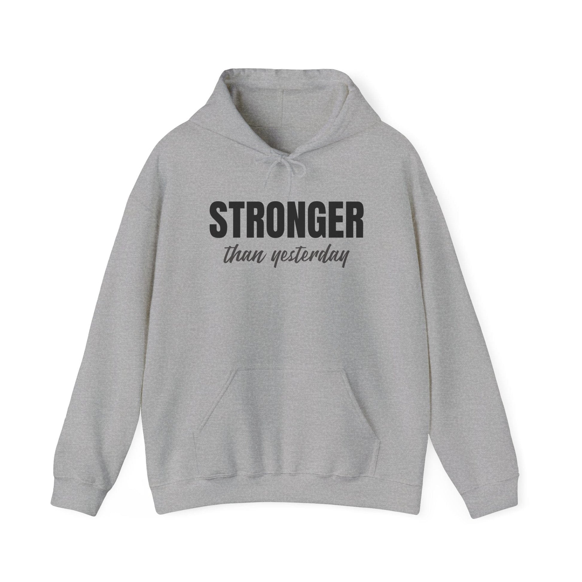 Stronger Than Yesterday Heavy Blend Hooded Sweatshirt | Motivational
