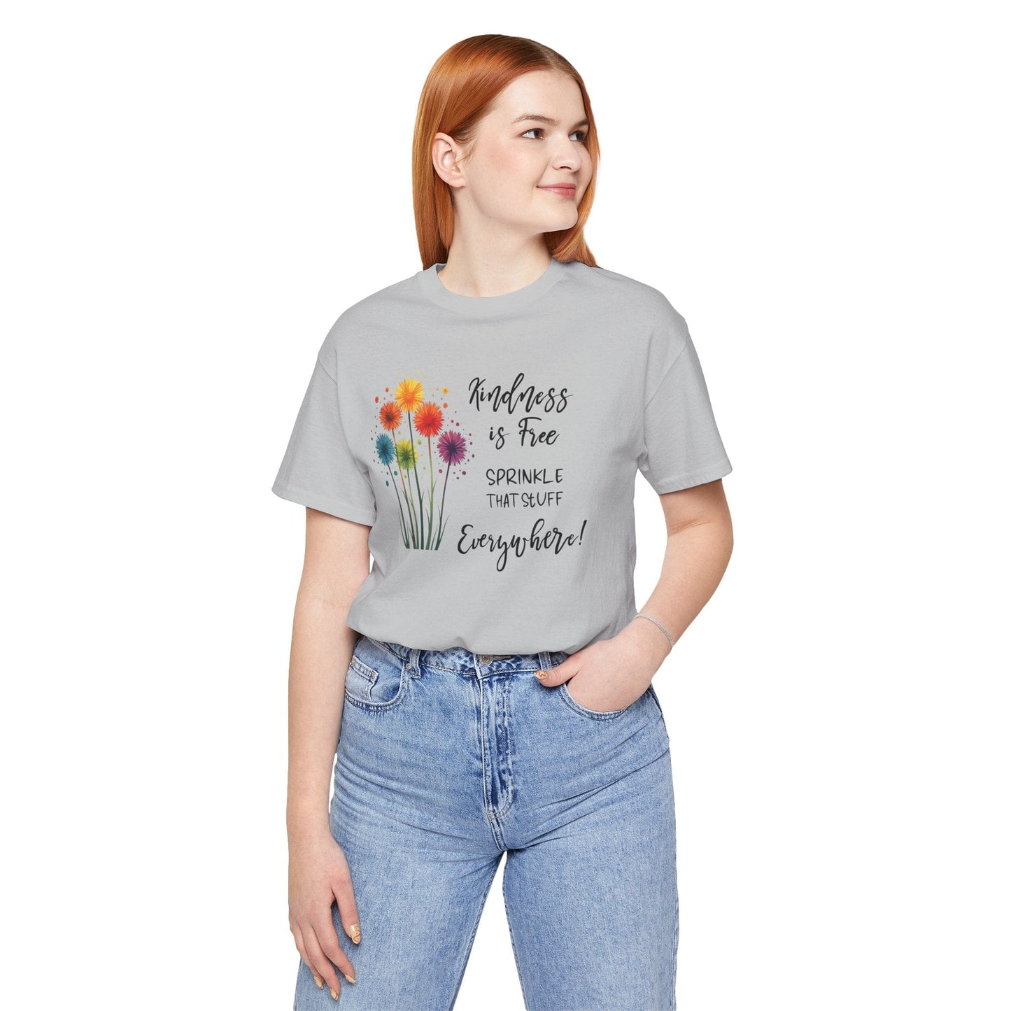 Kindness is Free Floral Tee – Unisex Short Sleeve Shirt for Positive Vibes