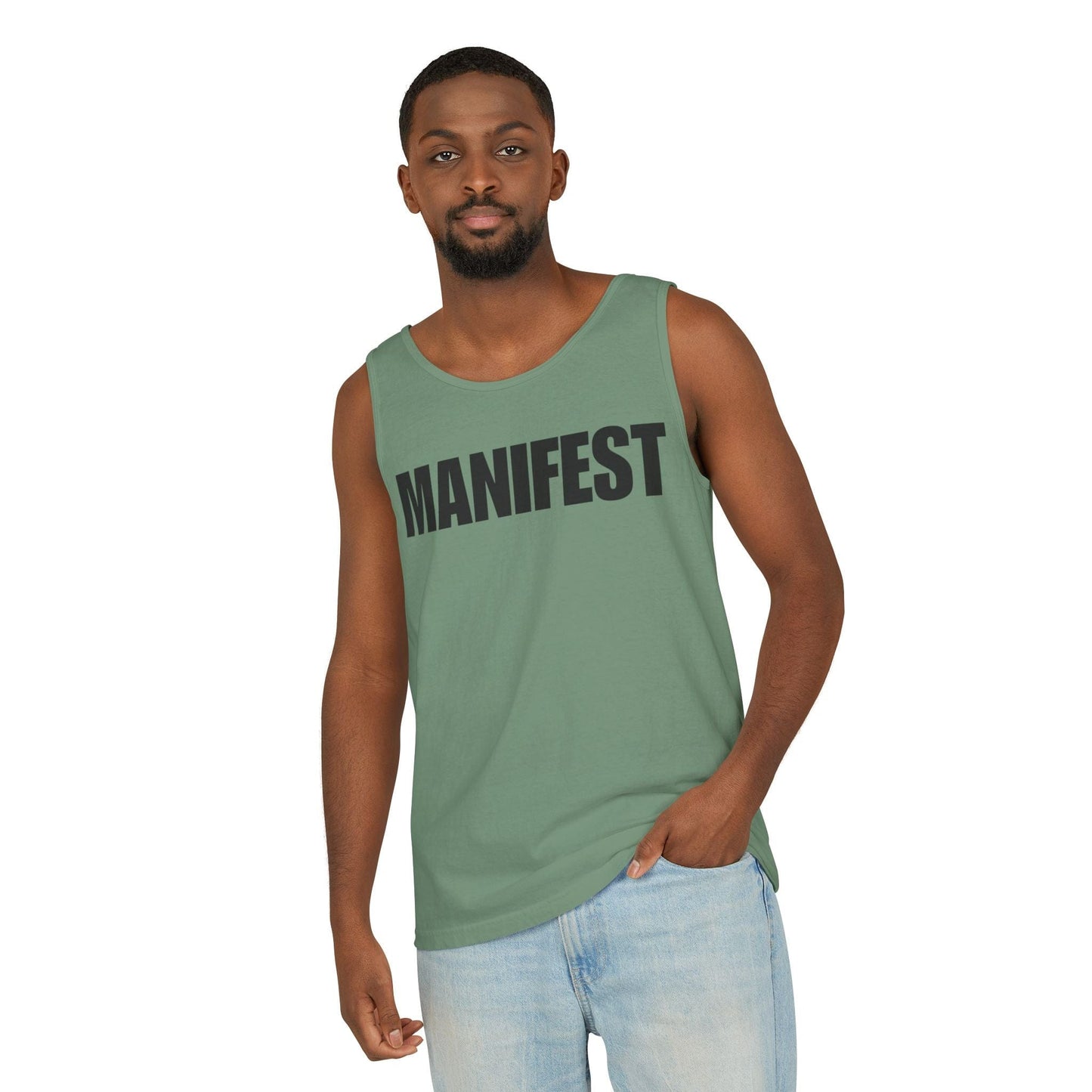 Tank Top Manifest Bold Letters Unisex Garment-Dyed
