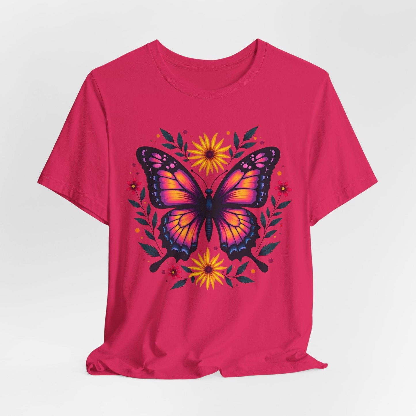 Butterfly Floral T-Shirt - Colorful Nature Inspired T-Shirt