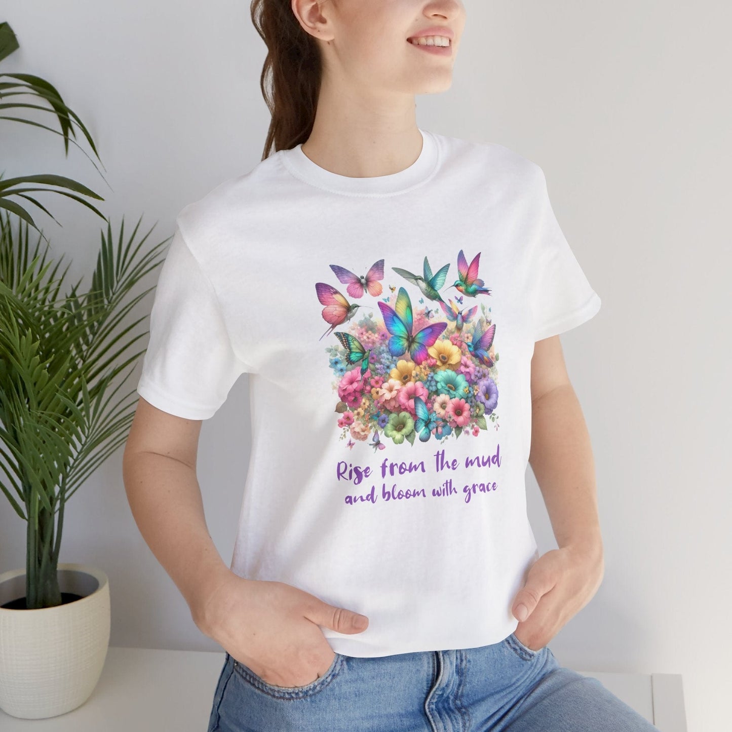 Rise from the Mud Butterfly Tee - Inspirational Unisex Jersey T-Shirt
