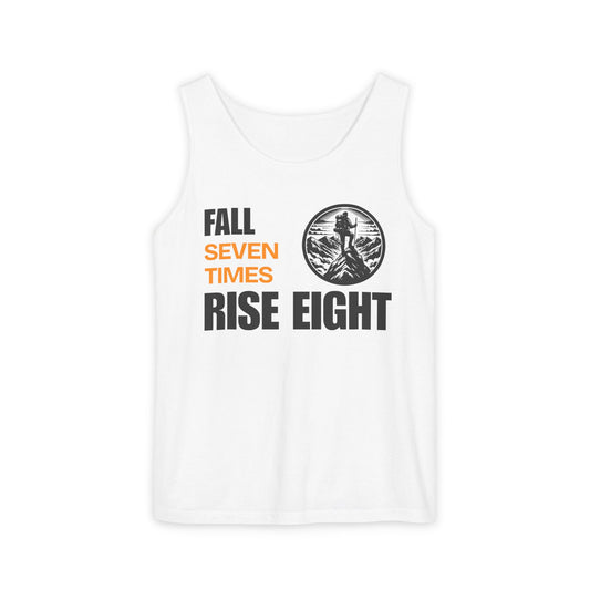 Motivational Unisex Tank Top - 'Fall Seven Times, Rise Eight'