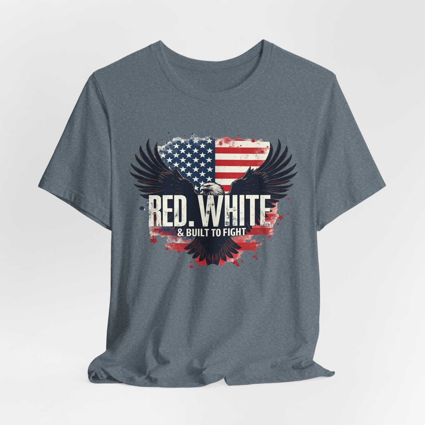 Patriotic Eagle Graphic Tee - Red, White & Built to Fight