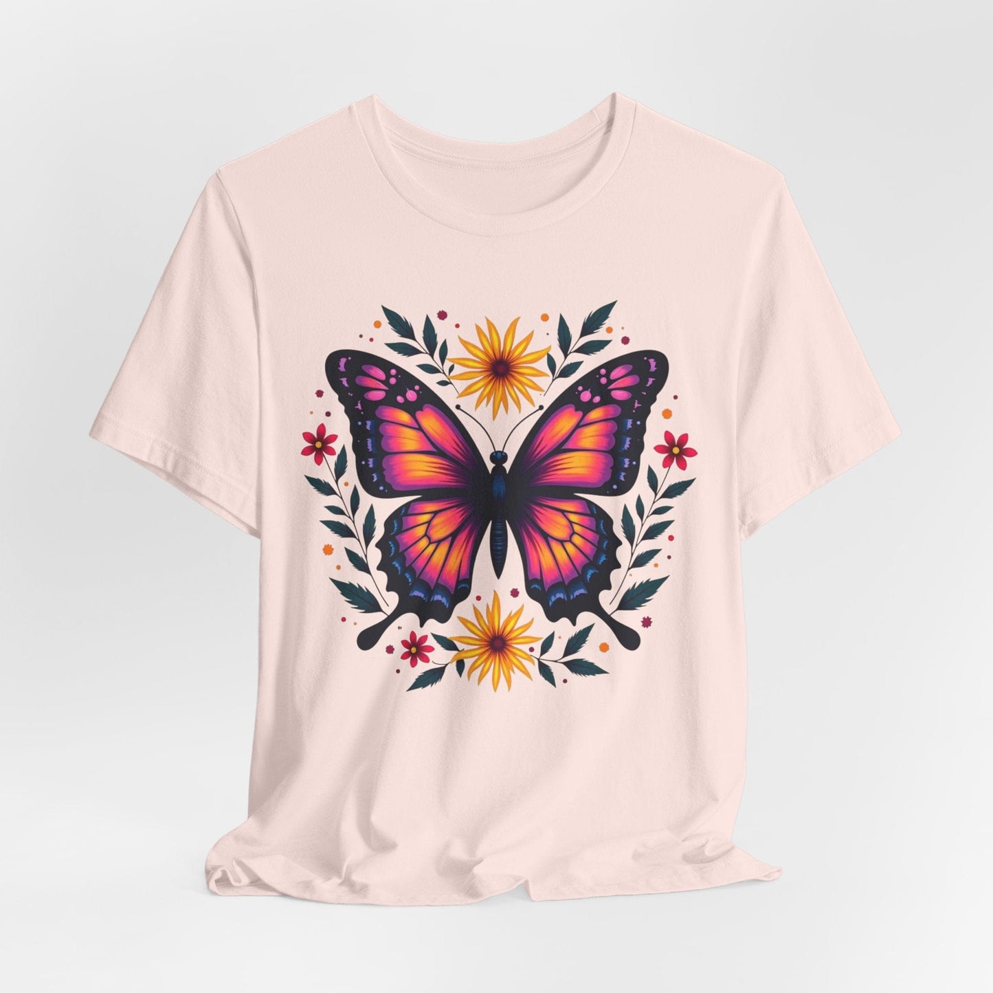 Butterfly Floral T-Shirt - Colorful Nature Inspired T-Shirt