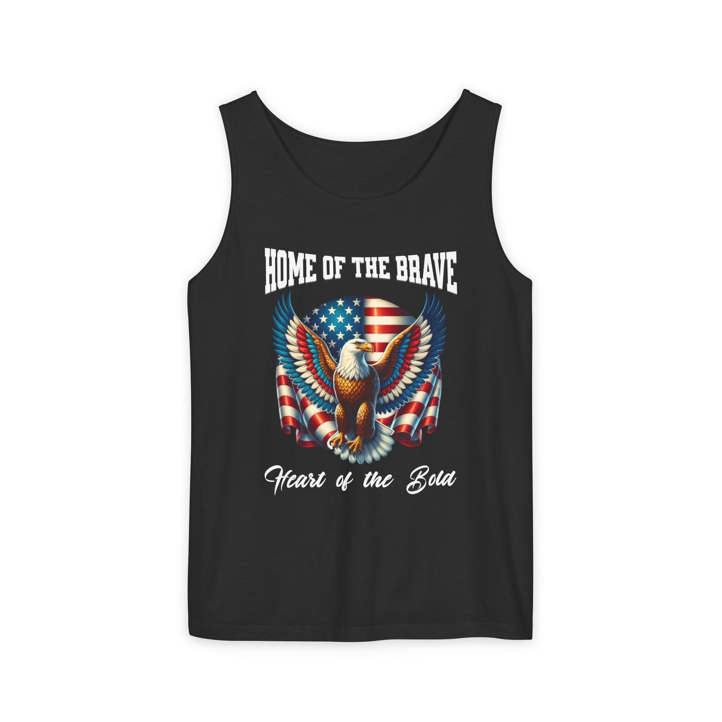 Home of the Brave Unisex Tank Top - Patriotic Eagle Design