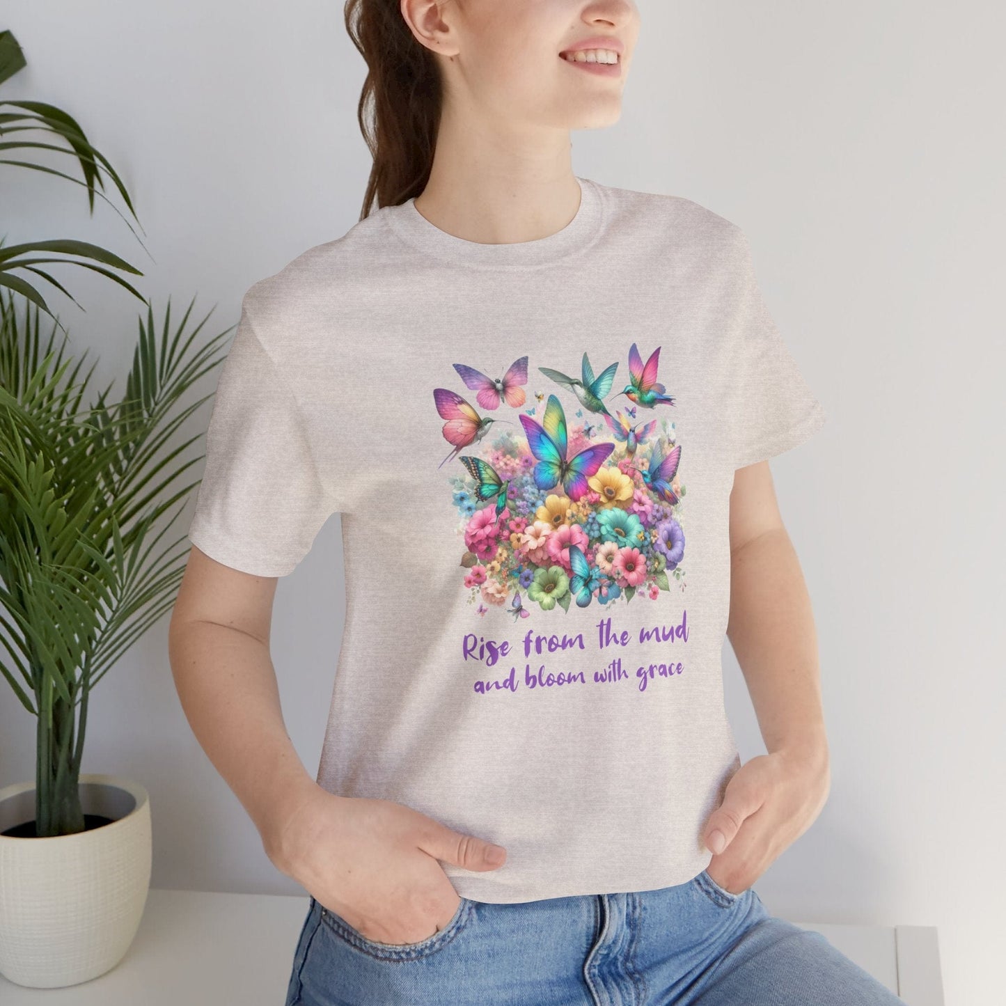 Rise from the Mud Butterfly Tee - Inspirational Unisex Jersey T-Shirt