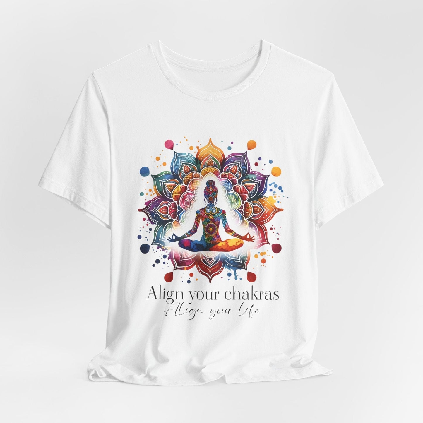 Align Your Chakras Unisex Tee | Colorful Meditation Shirt