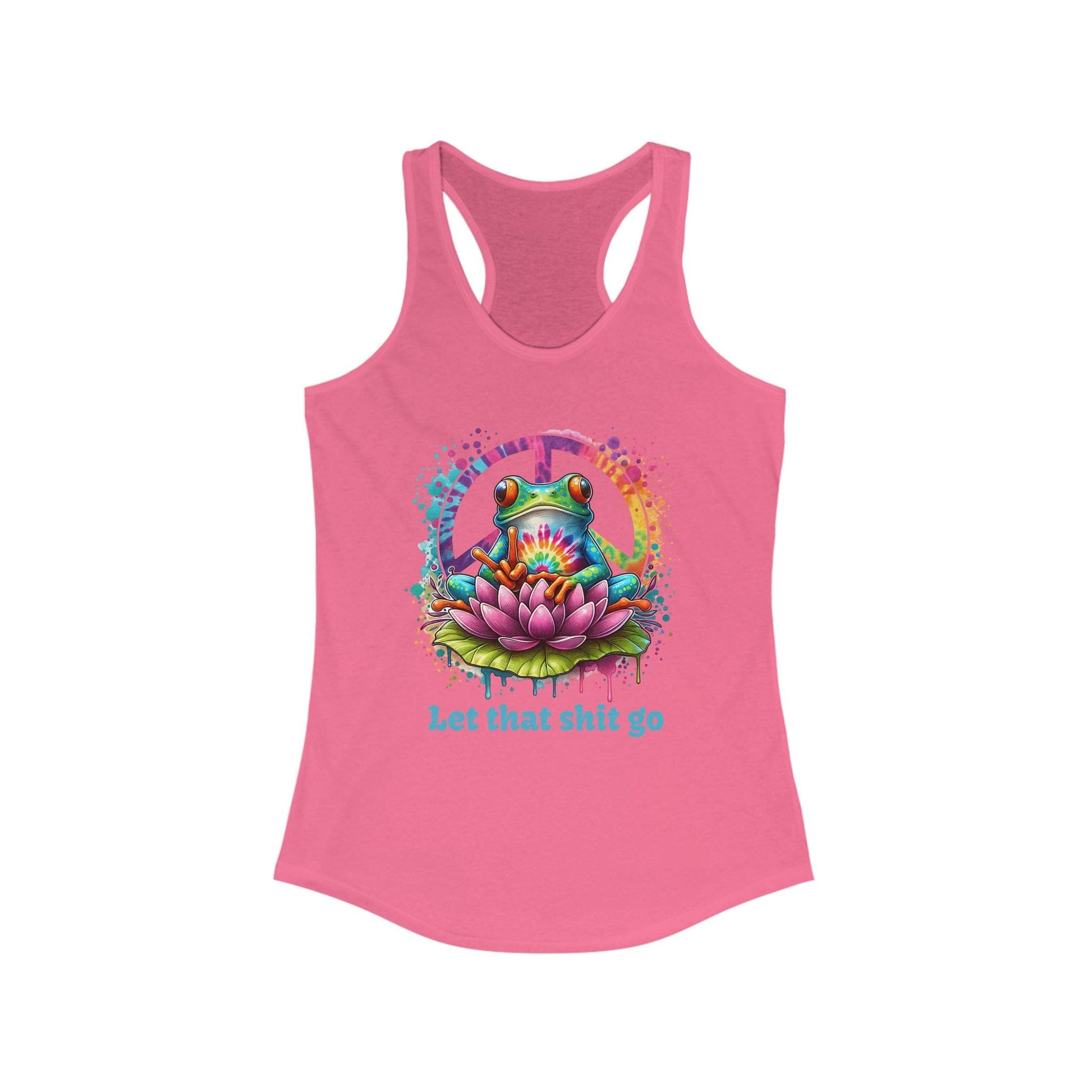 "Let That Sh-- Go" Frog Racerback T-Shirt | Fun & Colorful Design