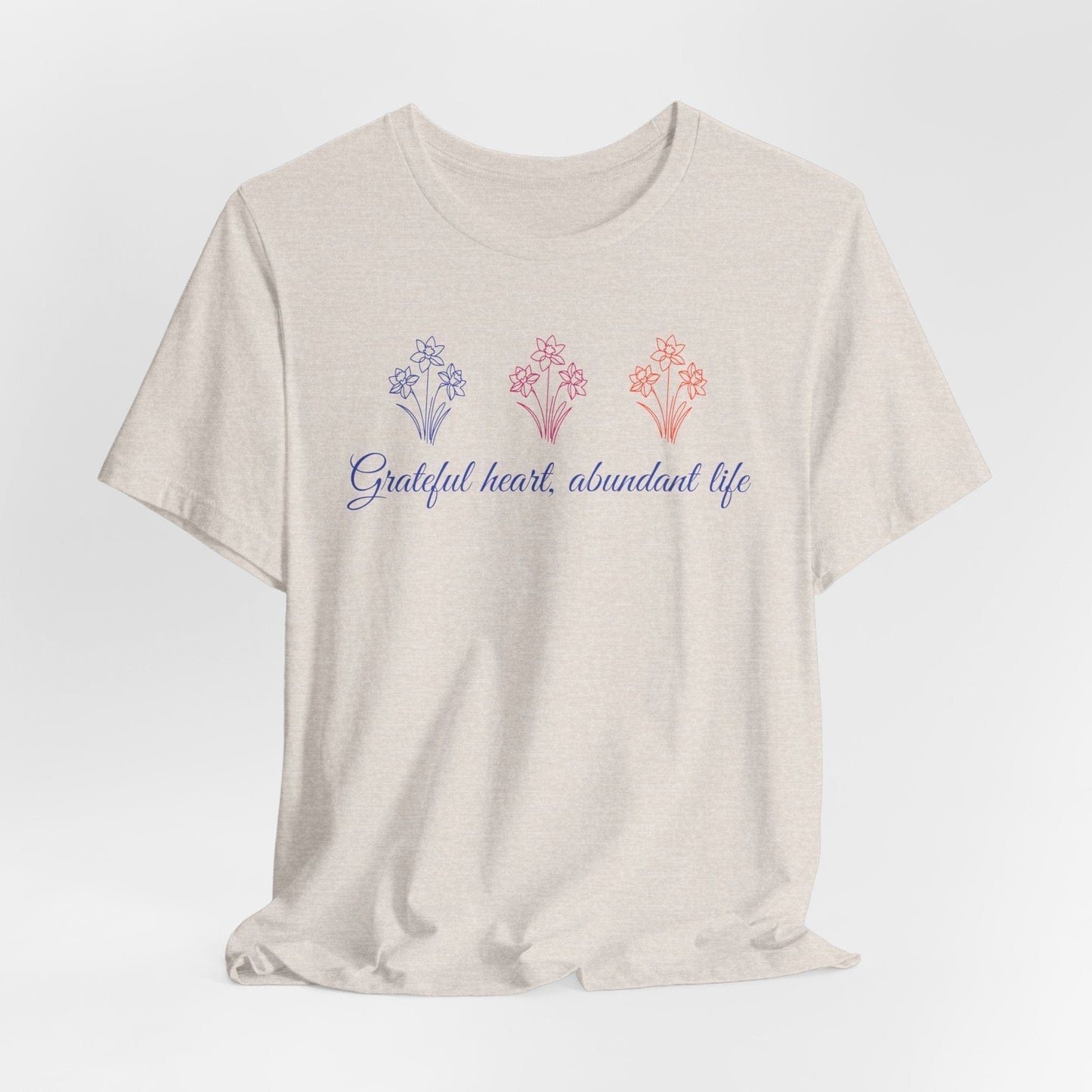 Grateful Heart Tee with Soft Flowers