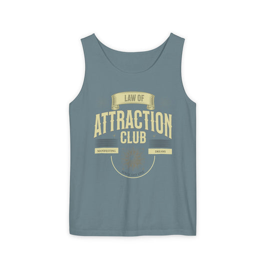 Manifesting Dreams Tank Top - Unisex Garment-Dyed Apparel for Law of Attraction Enthusiasts