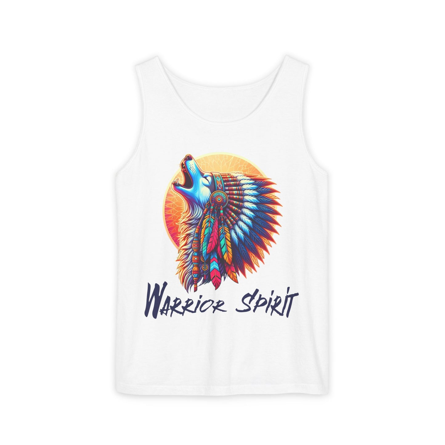 Warrior Spirit Tank Top with Howling Wolf in Headdress