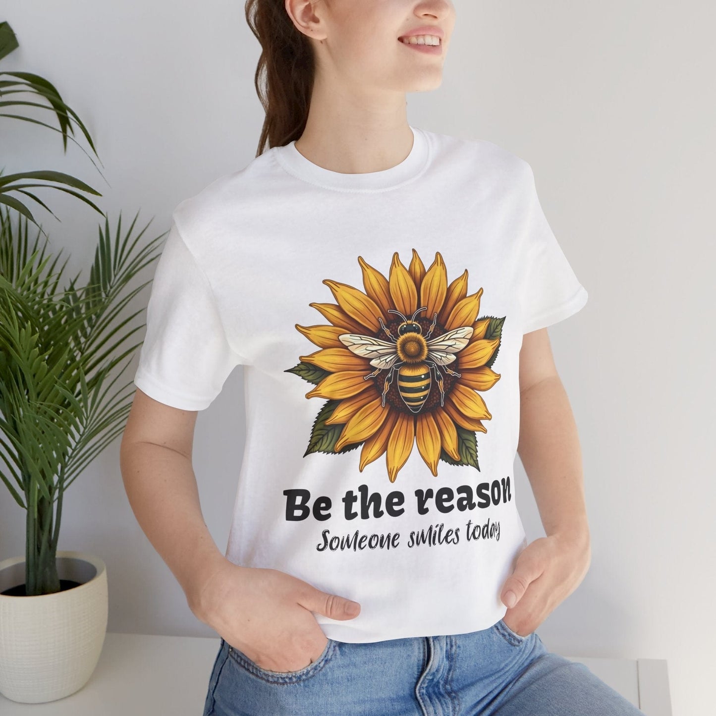 "Be the Reason" Sunflower Unisex Tee | Inspirational Design