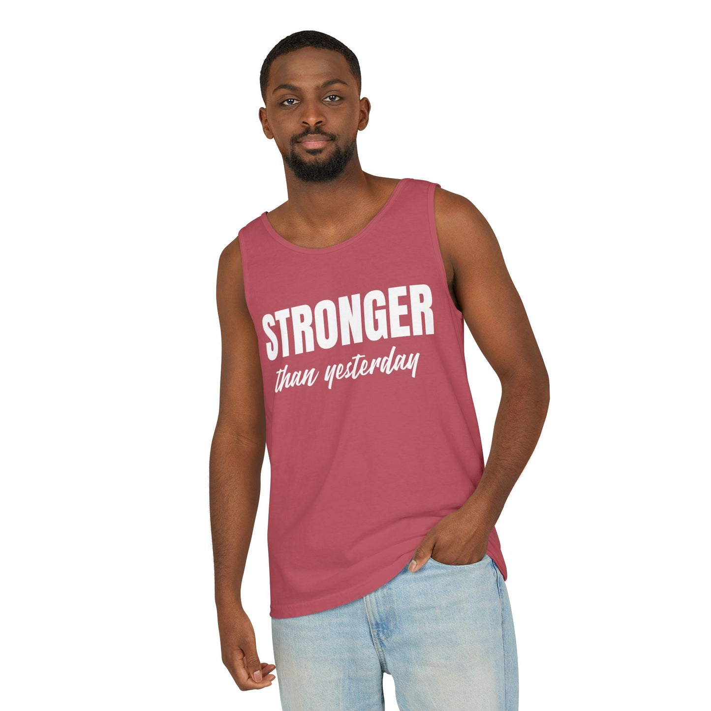 Inspirational Unisex Tank Top - 'Stronger than Yesterday'