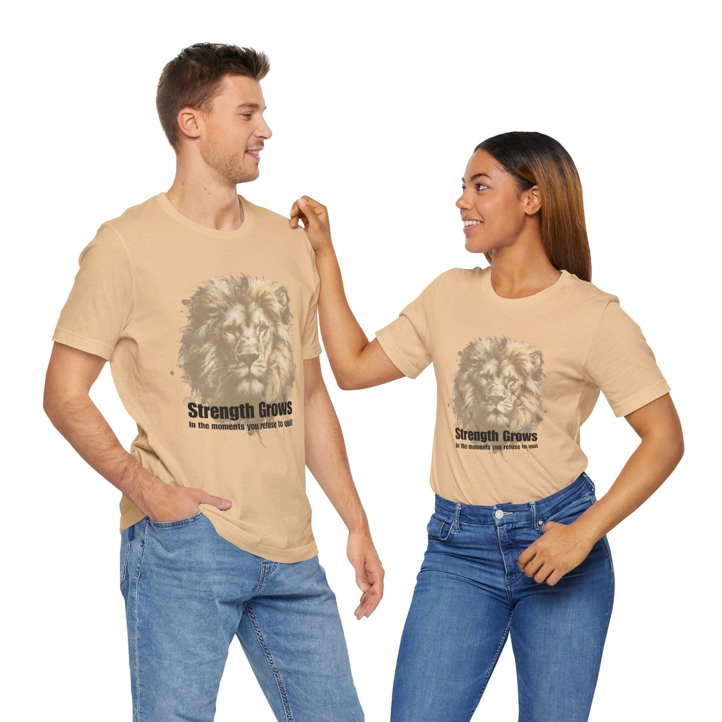 Strength Grows Inspirational Lion Tee for Motivational Moments
