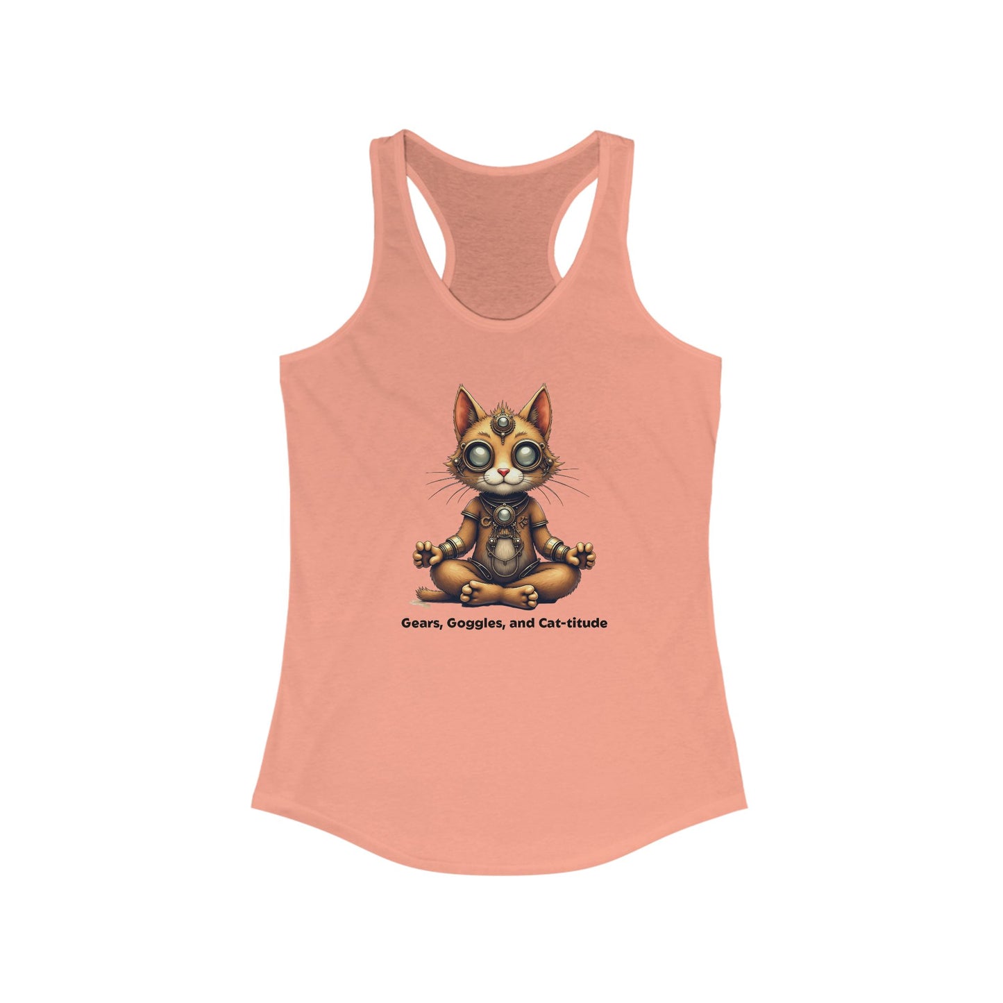 Zen Cat Racerback Tank - Gears, Goggles, and Cat-titude