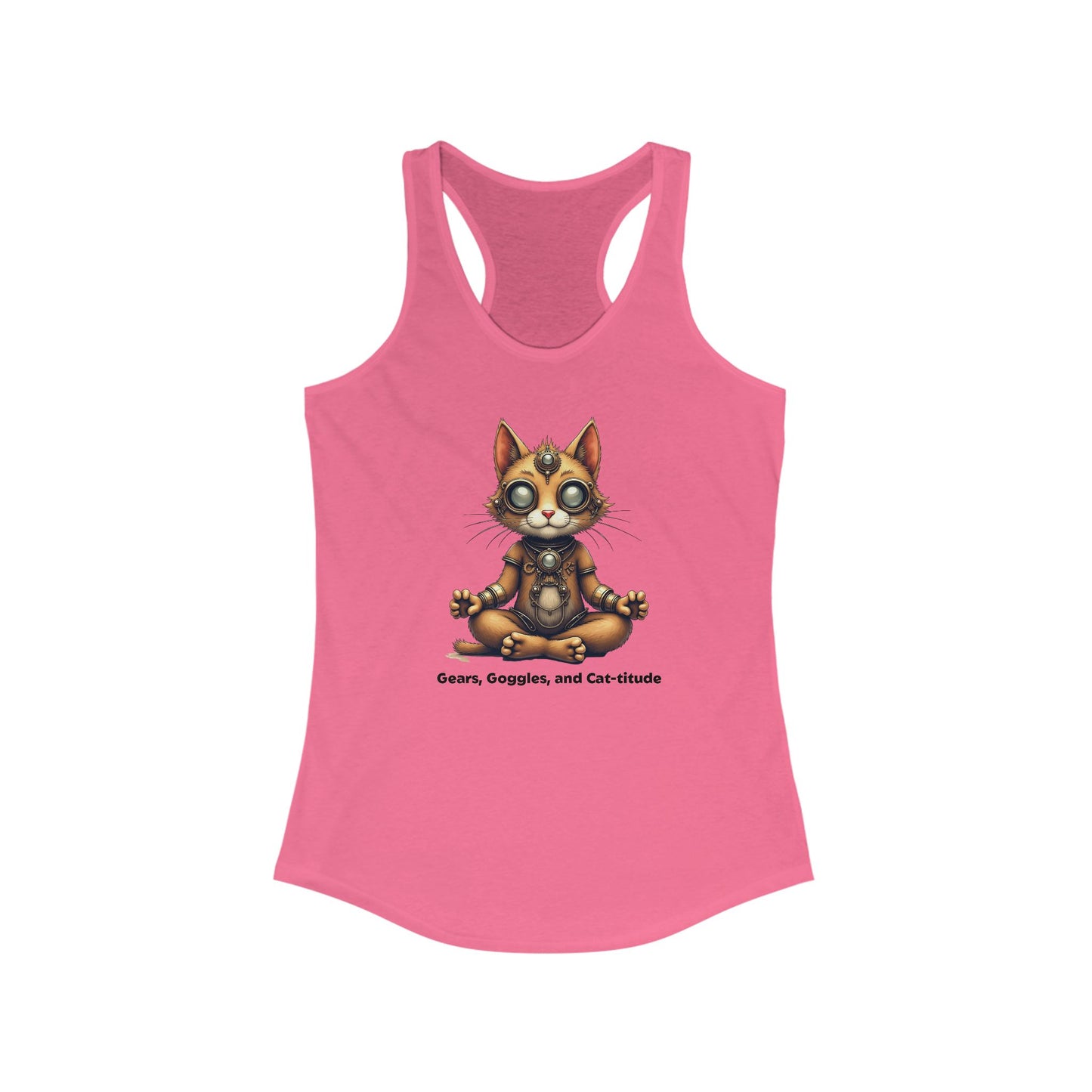 Zen Cat Racerback Tank - Gears, Goggles, and Cat-titude