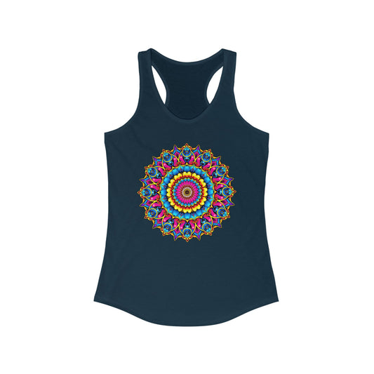 Colorful Mandala Women's Racerback Tank Top – Perfect for Summer Yoga & Outdoor Activities