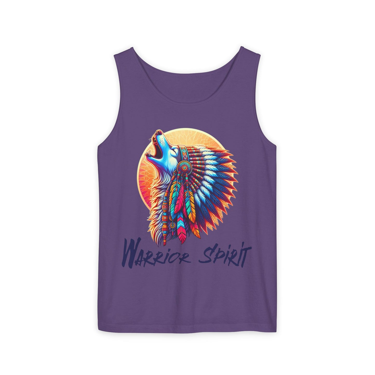 Warrior Spirit Tank Top with Howling Wolf in Headdress