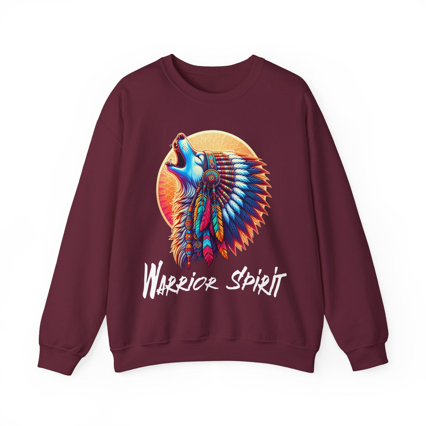 Warrior Spirit Unisex Heavy Blend™ Crewneck Sweatshirt - Cozy Indigenous Art Apparel