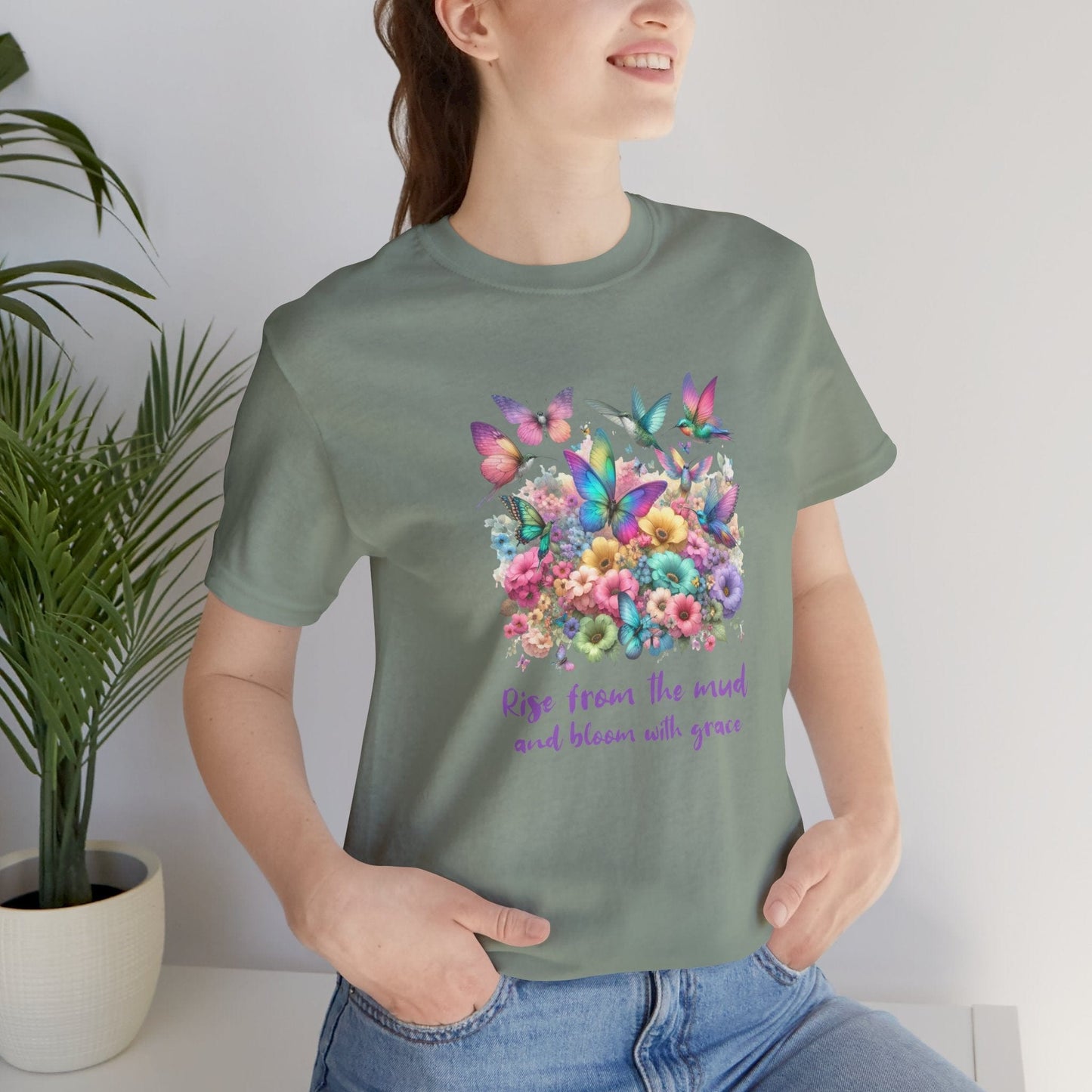 Rise from the Mud Butterfly Tee - Inspirational Unisex Jersey T-Shirt