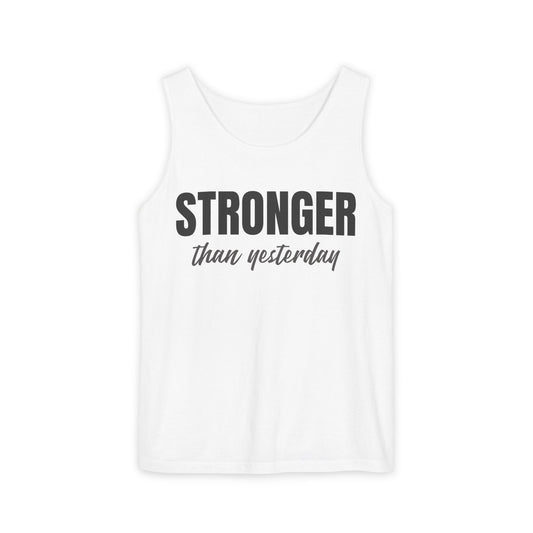 Inspirational Unisex Tank Top - 'Stronger than Yesterday'