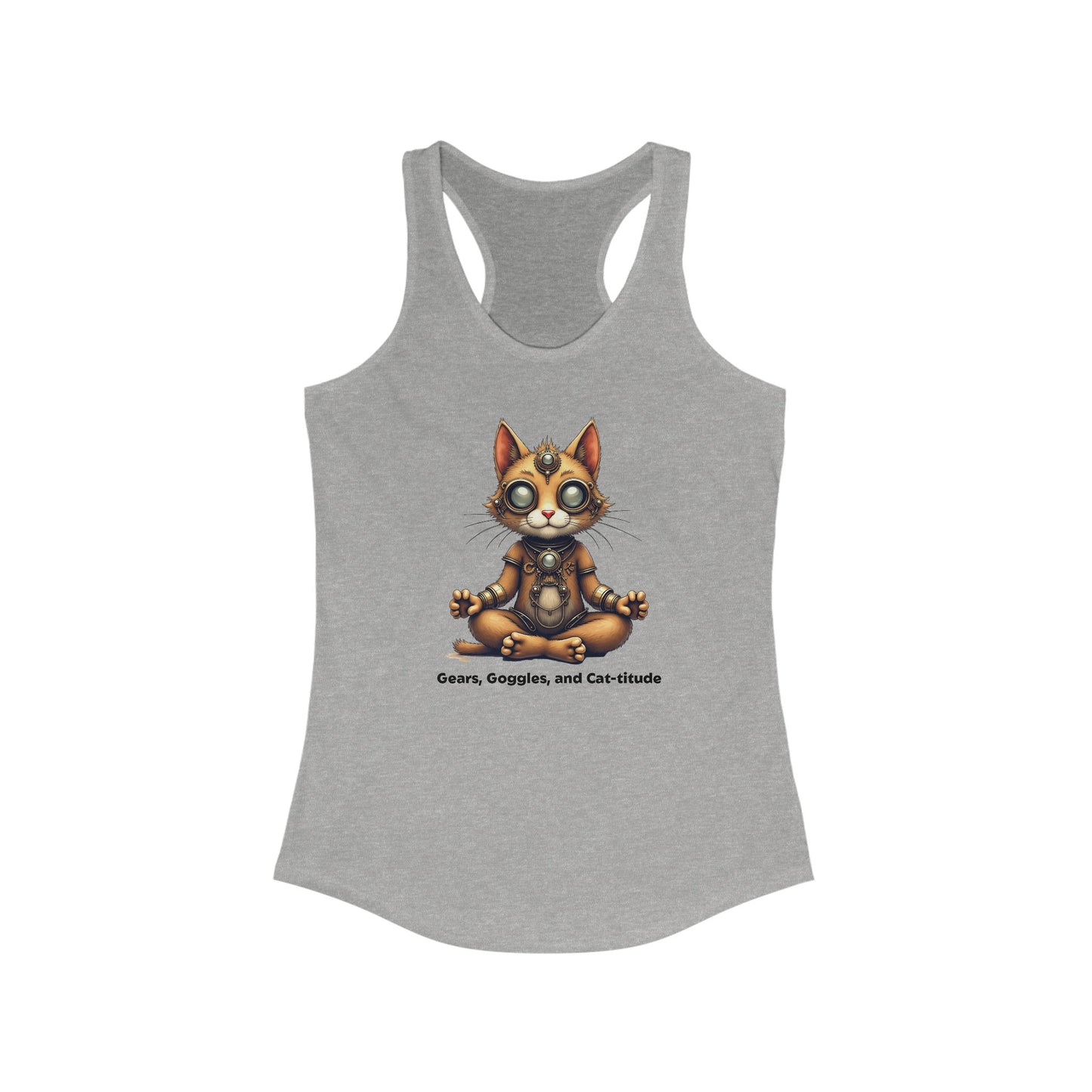 Zen Cat Racerback Tank - Gears, Goggles, and Cat-titude