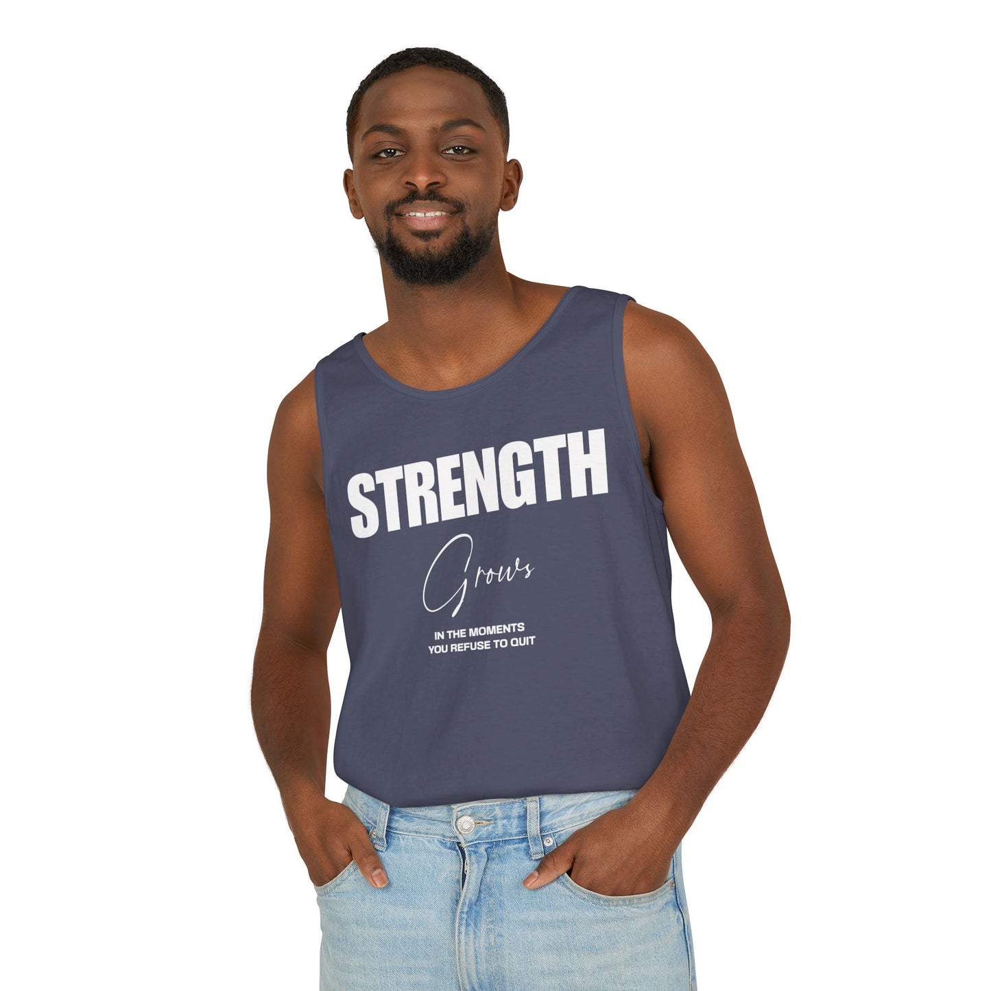 Tank Top - Strength Grows Motivational Text