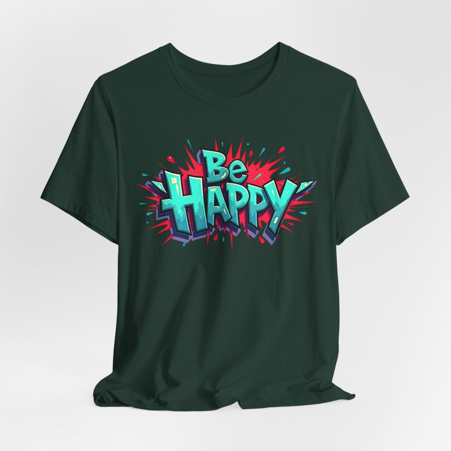 Be Happy Graphic T-Shirt - Unisex Short Sleeve Jersey Shirt