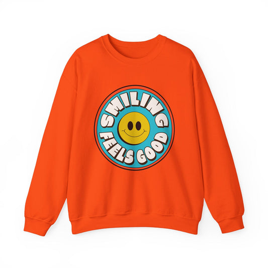 Smiling Feels Good Crewneck Sweatshirt | Cozy & Positive Vibes