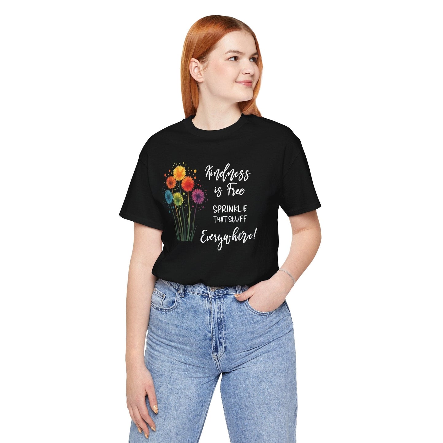 Kindness is Free Floral Tee – Unisex Short Sleeve Shirt for Positive Vibes