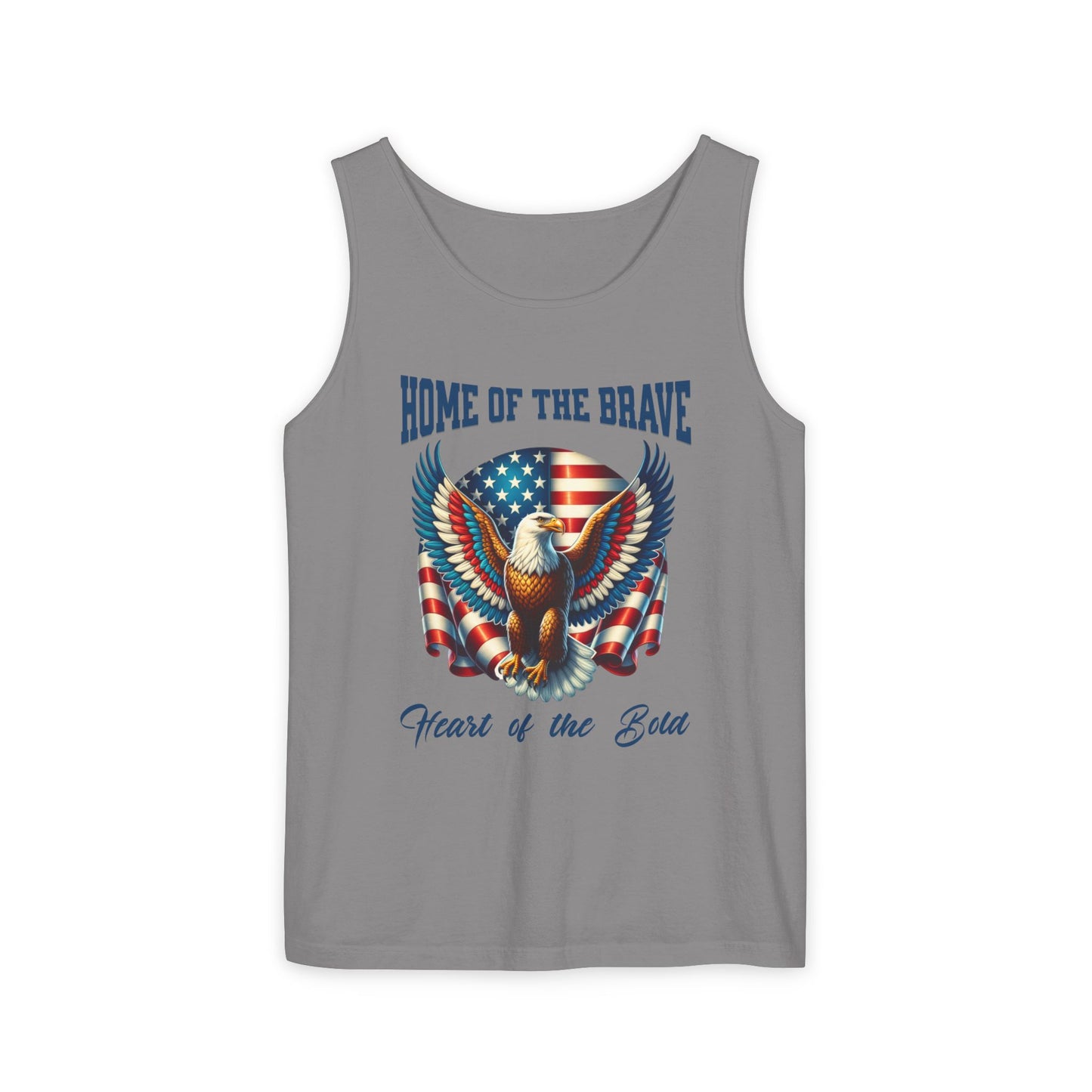 Home of the Brave Unisex Tank Top - Patriotic Eagle Design