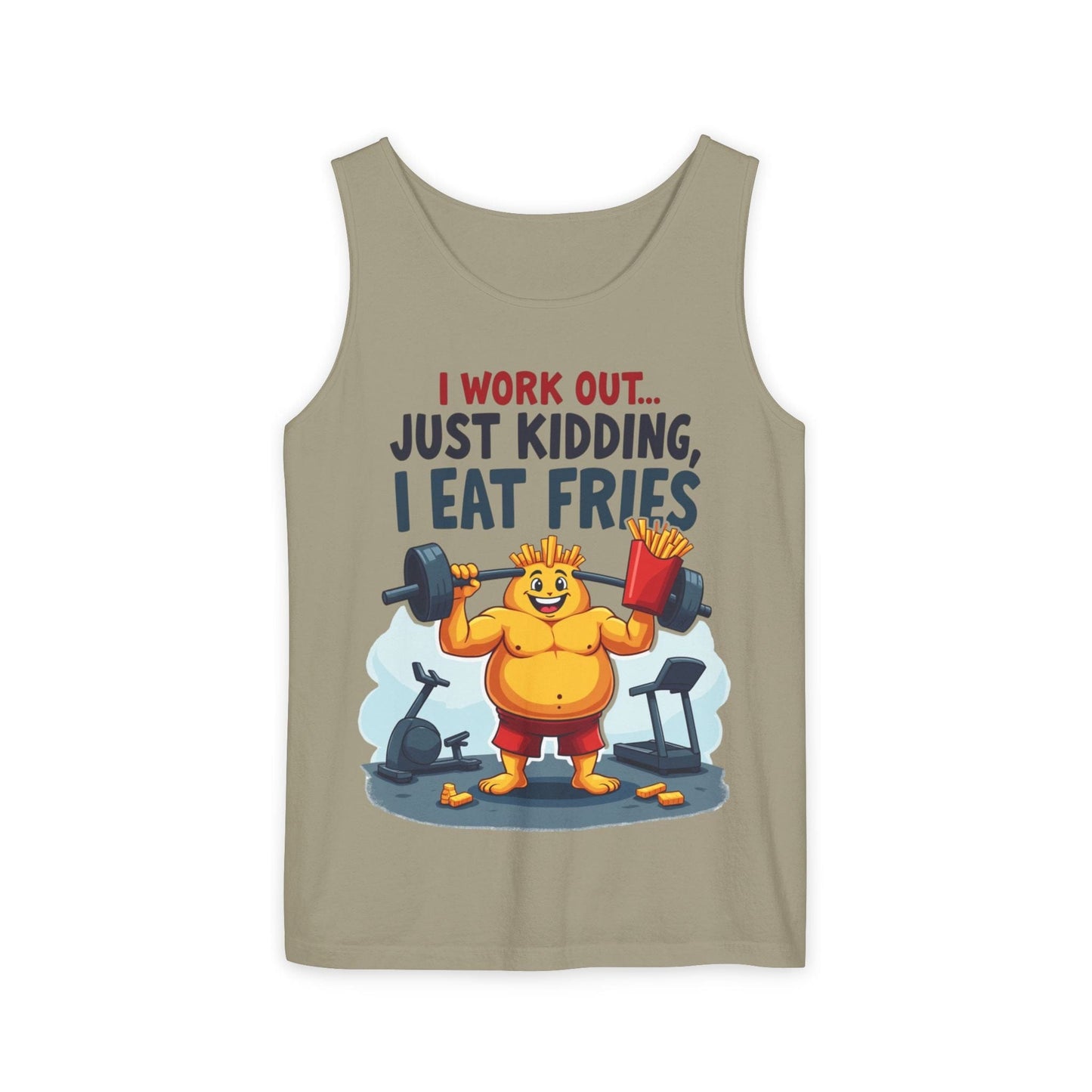 "I Work Out Just Kidding, I Eat Fries" Workout Tank Top