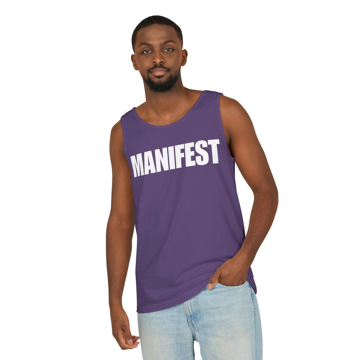Tank Top Manifest Bold Letters Unisex Garment-Dyed