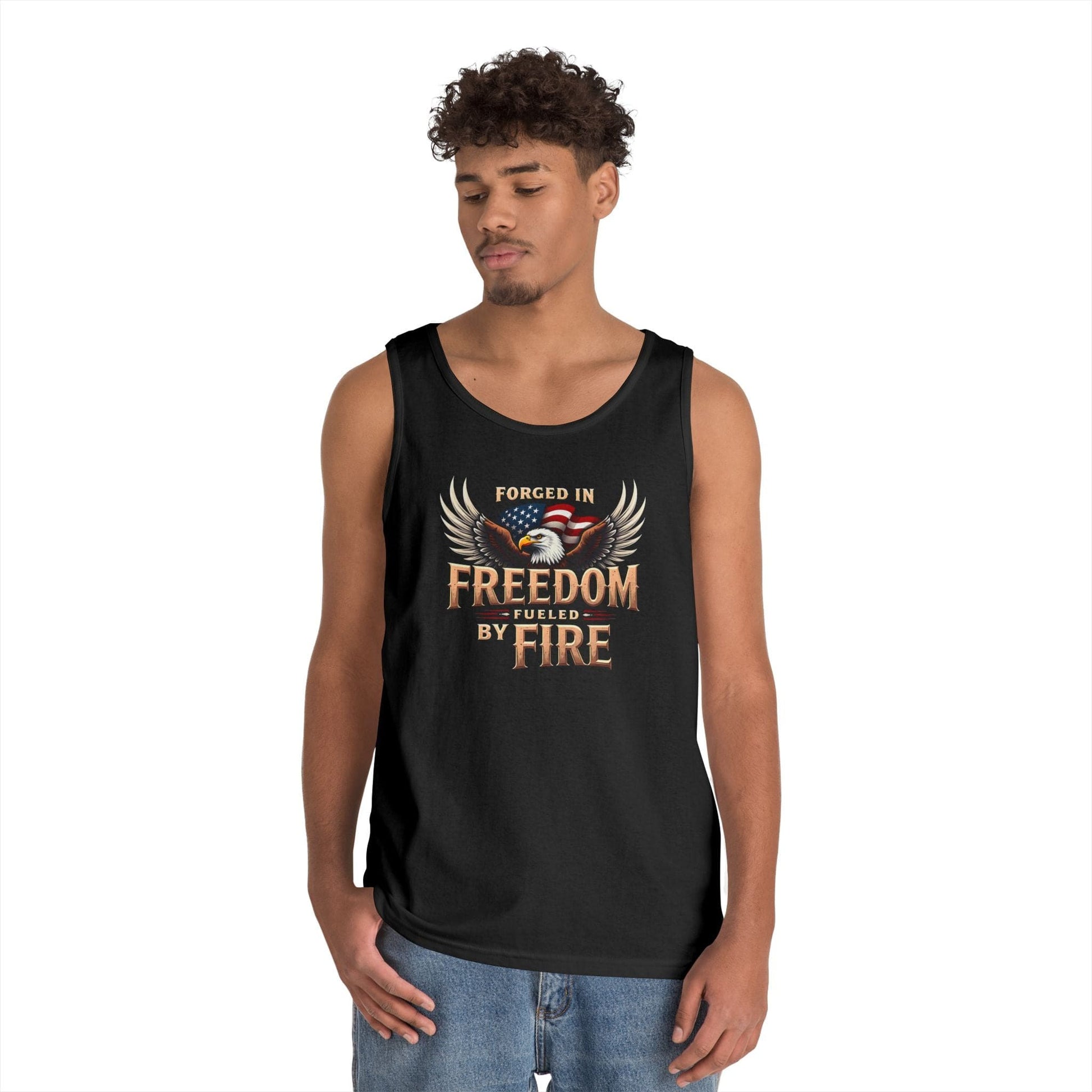 Freedom Fueled Fire Unisex Tank | Bold & Empowering Design