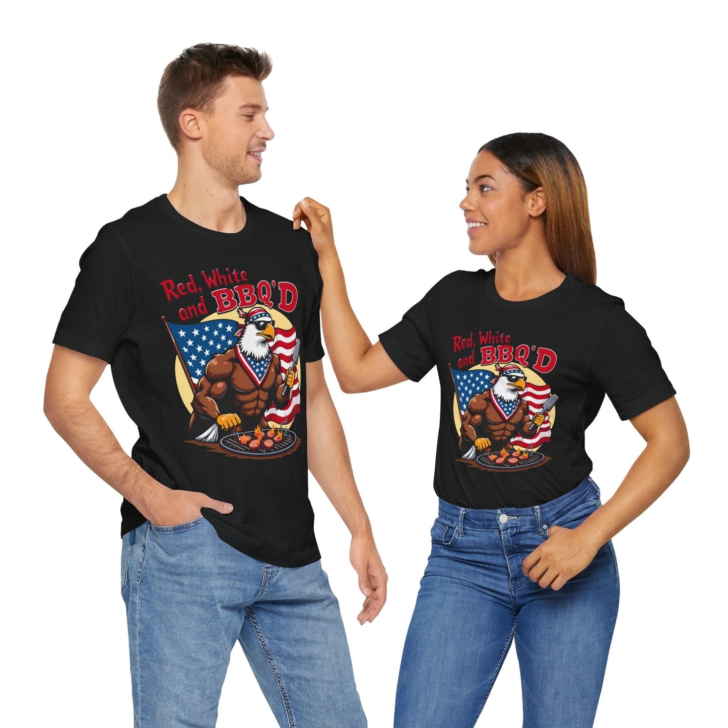 Patriotic BBQ Eagle T-Shirt | Red, White, and BBQ'D