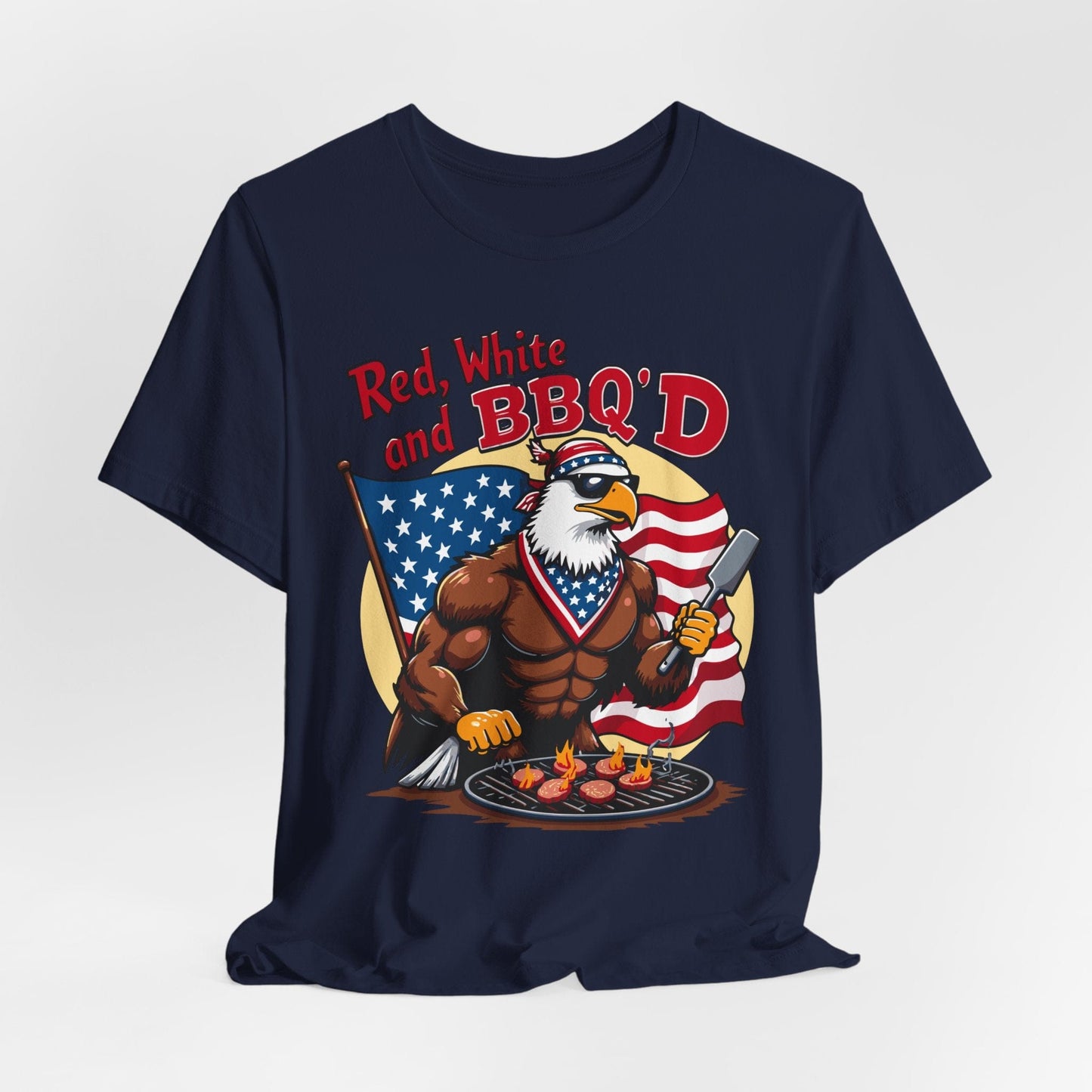 Patriotic BBQ Eagle T-Shirt | Red, White, and BBQ'D