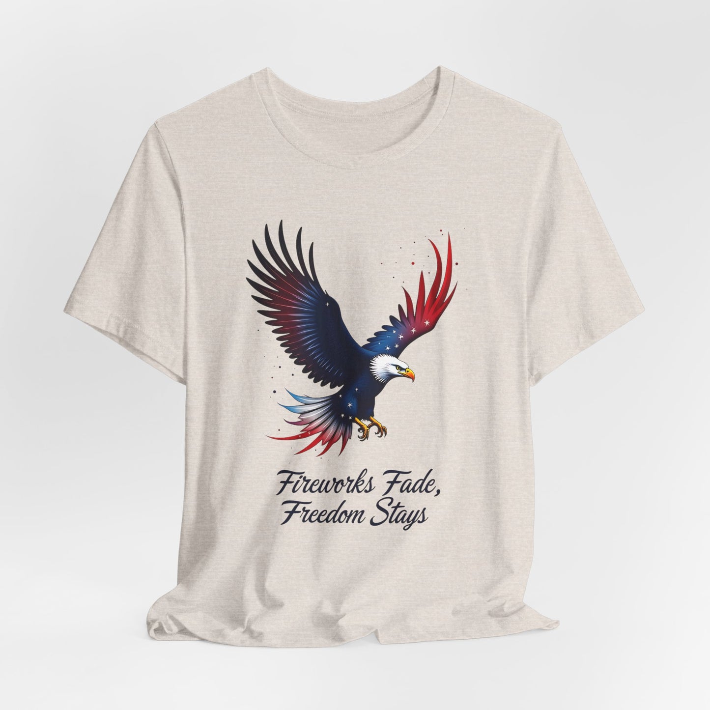 Patriotic Eagle Tee - Fireworks Fade, Freedom Stays