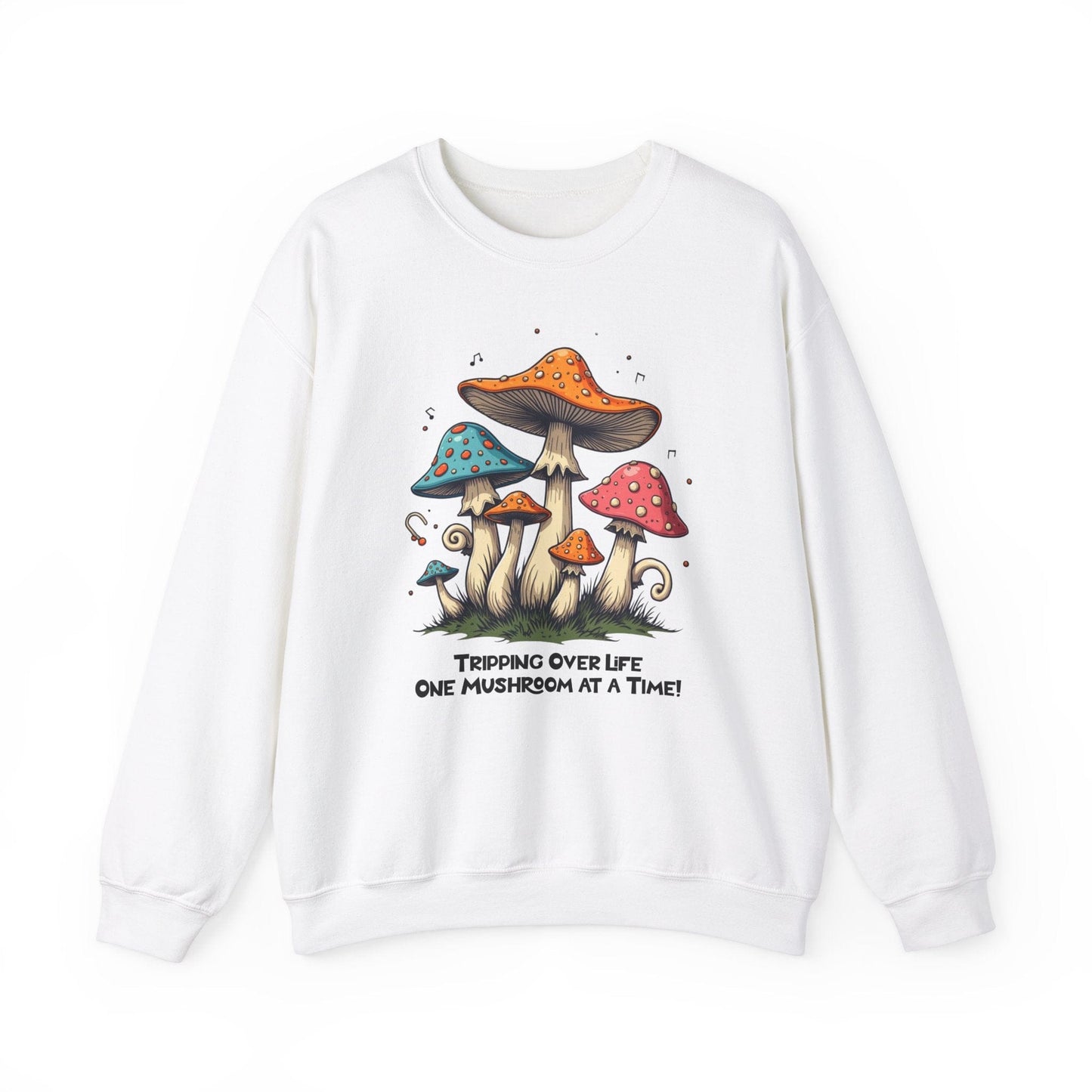 Mushroom Vibes Crewneck Sweatshirt - "Tripping Over Life One Mushroom at a Time"