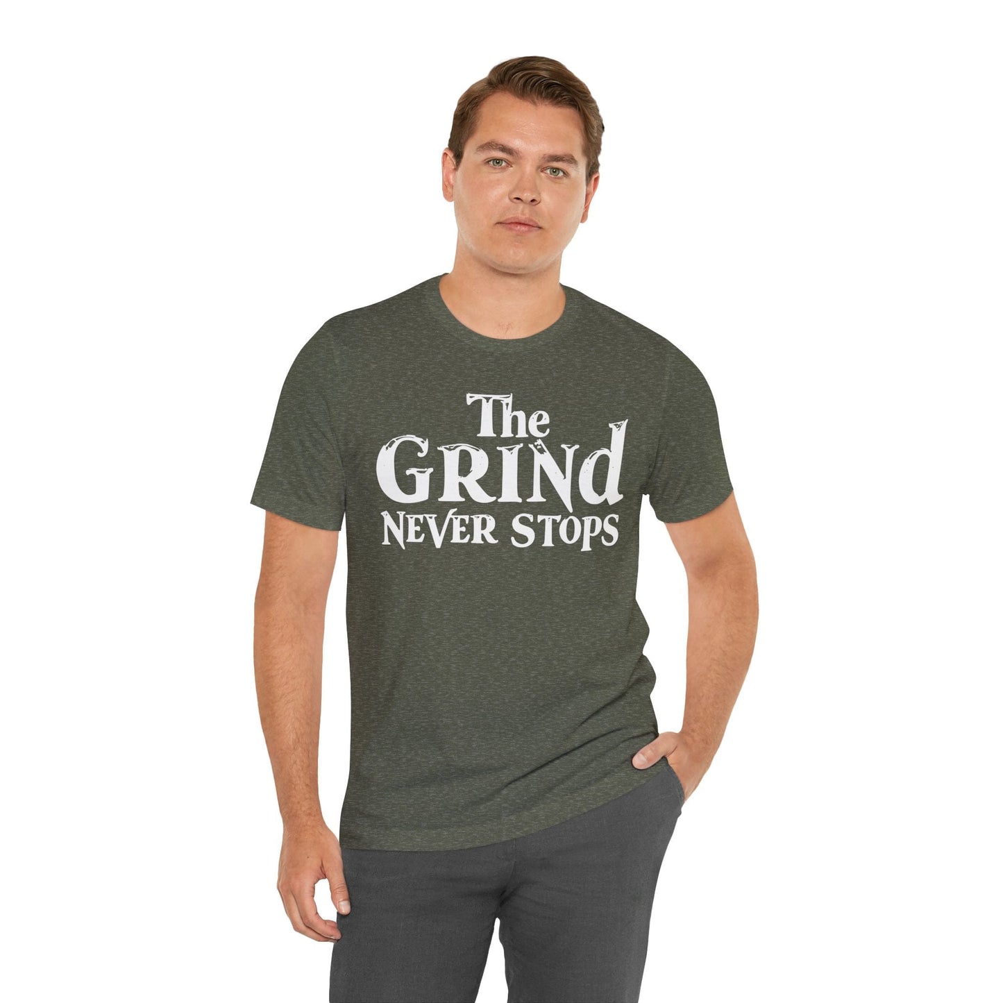 Motivational Unisex T-Shirt - "The Grind Never Stops"