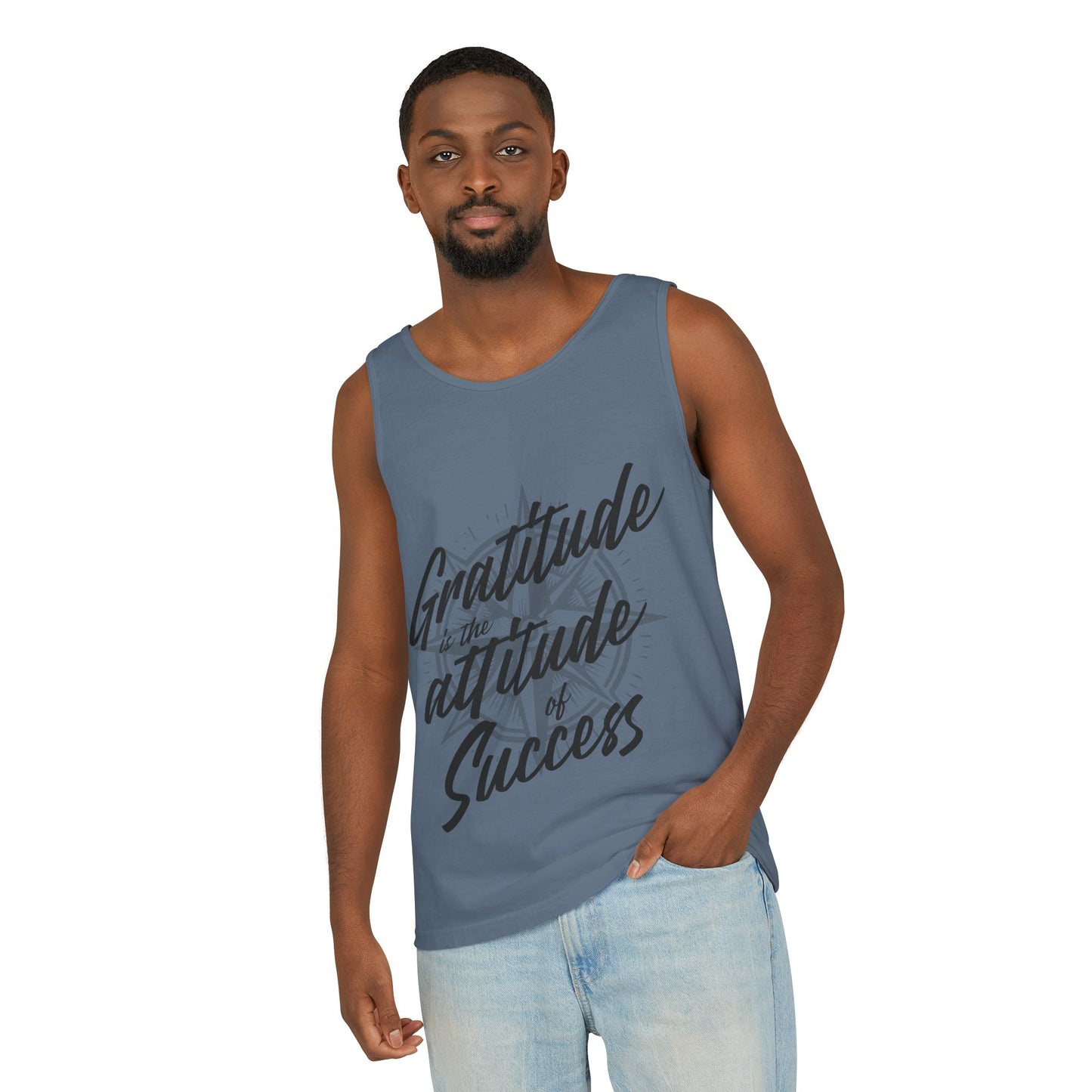 Gratitude Attitude Unisex Garment-Dyed Tank Top - Motivational Fitness Apparel