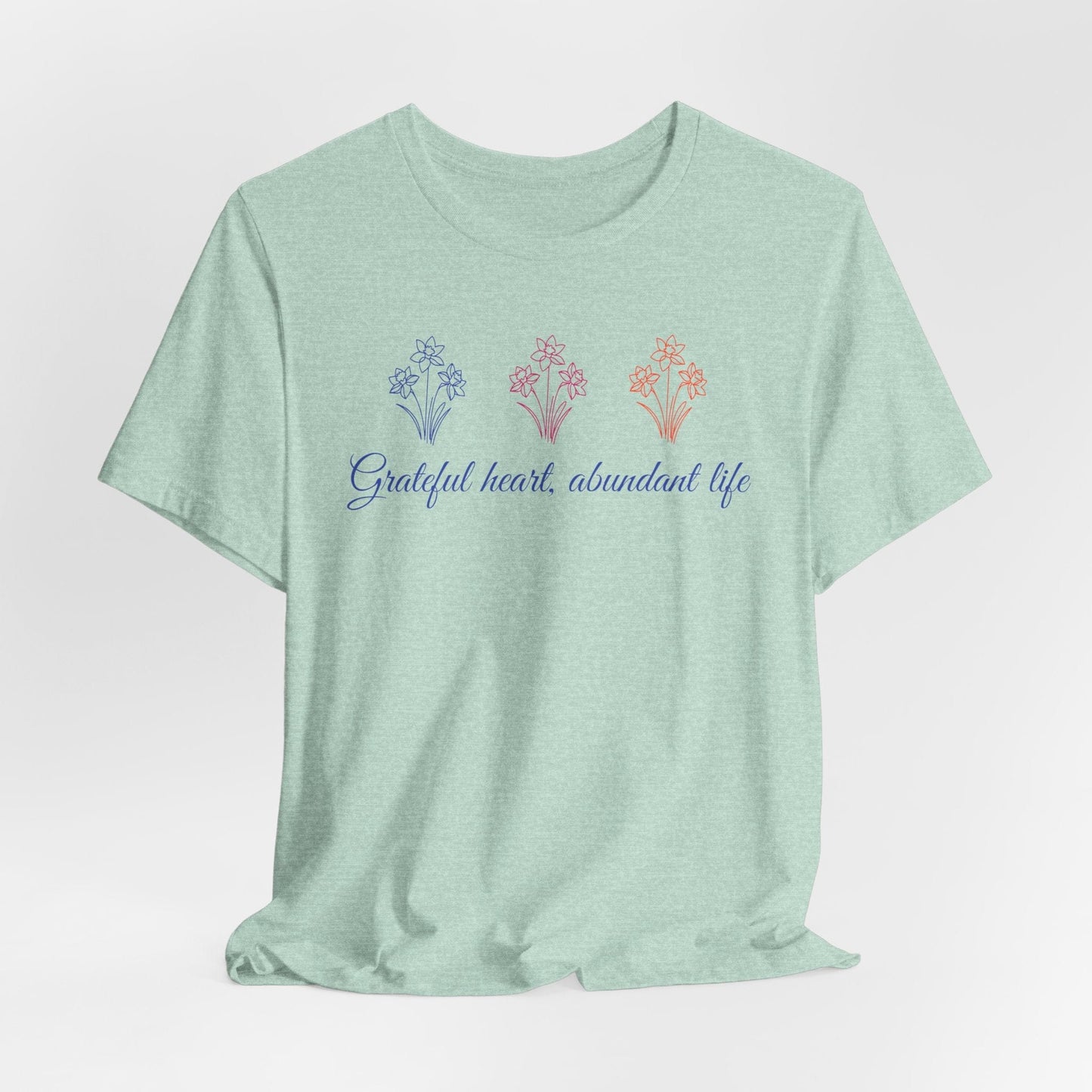 Grateful Heart Tee with Soft Flowers | Comfort & Style